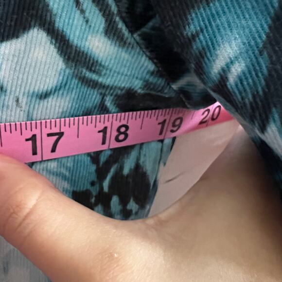 Vintage Blue Floral Grunge Top, Y2K Indie Sleaze 90s Coquette Large Goth‎ - Picture 6 of 6